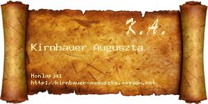 Kirnbauer Auguszta névjegykártya